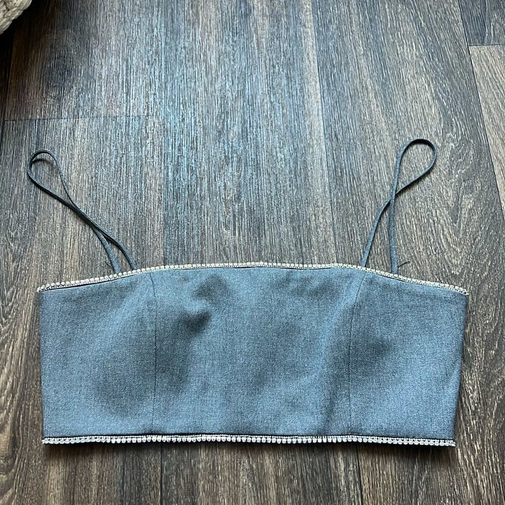 GREY CROPPED TOP